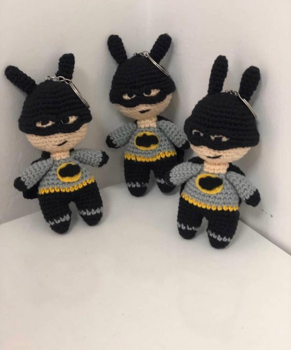 Batman Maskot Bebek Amigurumi Anahtarlık Oyuncak - 1