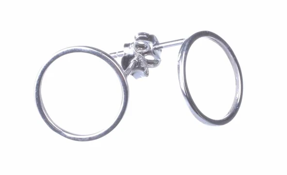 925 Ayar Gümüş Halka Küpe, Beyaz - Resim 2