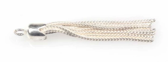 925 ayar Gümüş Püskül, Beyaz ürün görseli 1