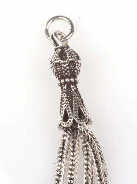 925 ayar Gümüş Ay Yıldız Püskül - Resim 8