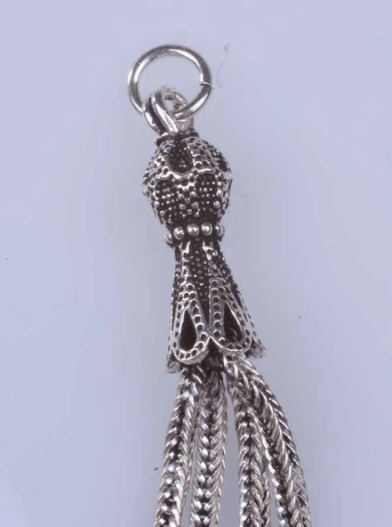 925 ayar Gümüş Ay Yıldız Püskül - Resim 5