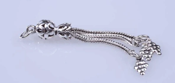 925 ayar Gümüş 3\'lü Üzüm Salkımı Püskül - Resim 6