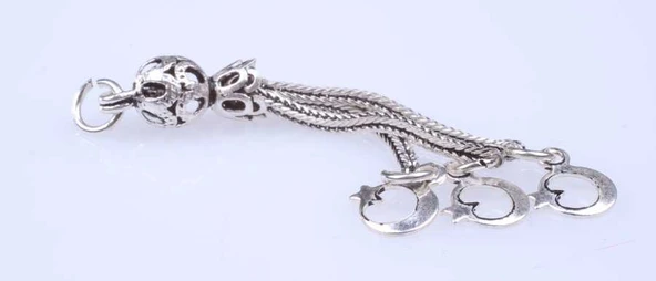 925 ayar Gümüş 3\'lü Ayyıldız Püskül - Resim 7