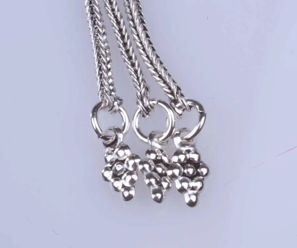 925 ayar Gümüş 3\'lü Üzüm Salkımı Püskül - Resim 5