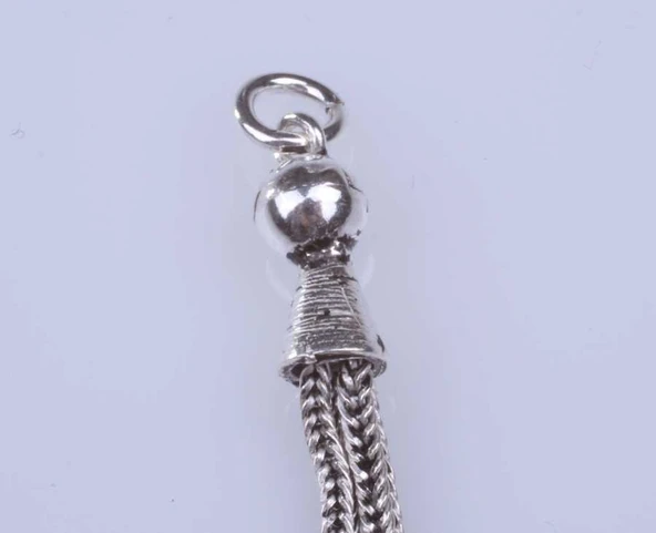 925 ayar Gümüş Osmanlı Tuğralı Püskül - Resim 2