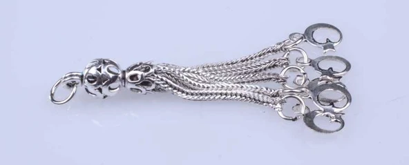 925 ayar Gümüş 5\'li Ayyıldız Püskül - Resim 5