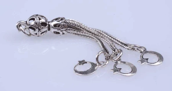 925 ayar Gümüş 3\'lü Ayyıldız Püskül - Resim 6