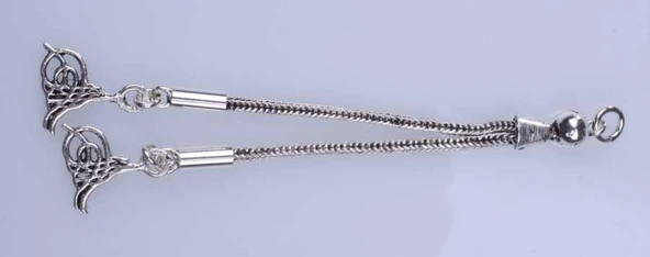 925 ayar Gümüş Osmanlı Tuğralı Püskül - Resim 4