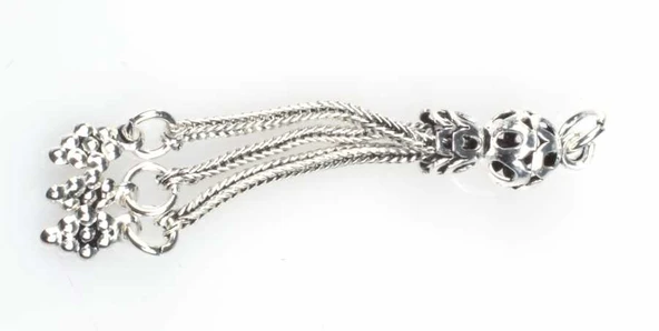 925 ayar Gümüş 3\'lü Üzüm Salkımı Püskül - Resim 3