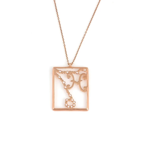 925 Ayar Rose Gümüş Balık Burcu Kolye ürün görseli