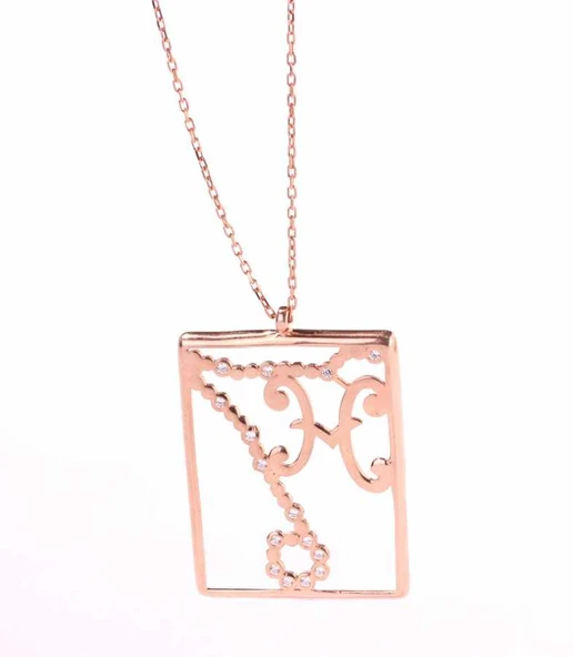 925 Ayar Rose Gümüş Balık Burcu Kolye - Resim 2