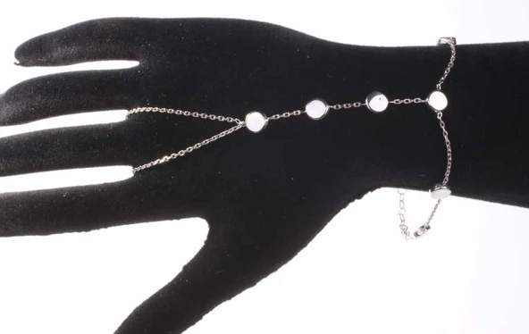 925 Ayar Gümüş Taşsız Yuvarlak Parçalı Şahmeran, Beyaz - Resim 9