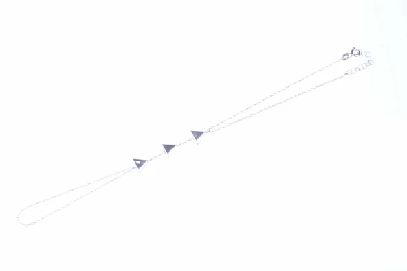 925 Ayar Gümüş Üçlü Üçgen Şahmeran Bileklik - Resim 6