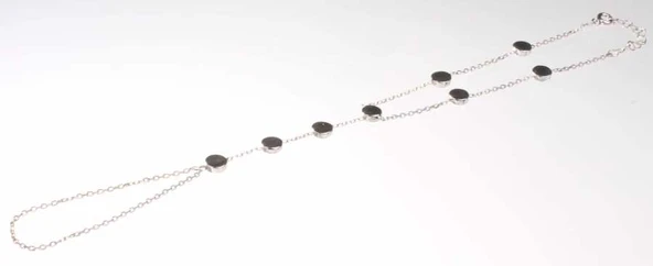 925 Ayar Gümüş Taşsız Yuvarlak Parçalı Şahmeran, Beyaz - Resim 4