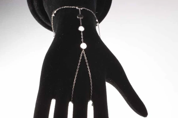 925 Ayar Gümüş Taşsız Yuvarlak Parçalı Şahmeran, Beyaz - Resim 6