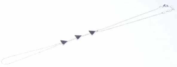 925 Ayar Gümüş Üçlü Üçgen Şahmeran Bileklik - Resim 7