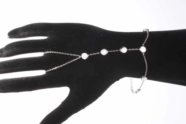 925 Ayar Gümüş Taşsız Yuvarlak Parçalı Şahmeran, Beyaz - Resim 5