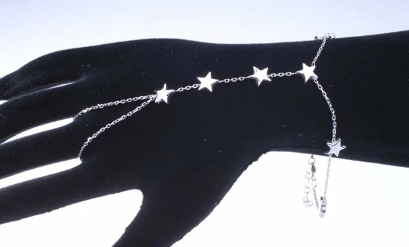 925 Ayar Gümüş Gökyüzü Yıldızlar Şahmeran Bileklik - Resim 6