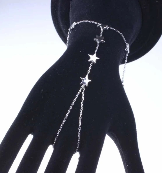 925 Ayar Gümüş Gökyüzü Yıldızlar Şahmeran Bileklik - Resim 7