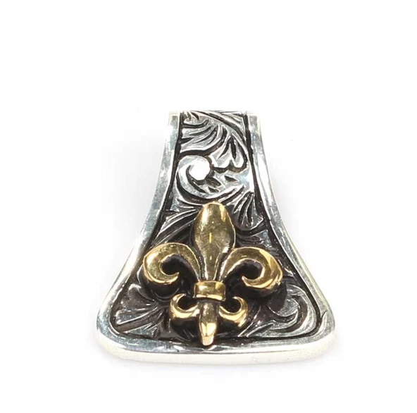 925 Ayar Gümüş ve Bronz Osmanlı Motifli Erkek Kolye Ucu - Resim 2