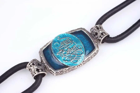 925 Ayar Gümüş Canım Babam Yazılı Derili Erkek Bileklik - Resim 9