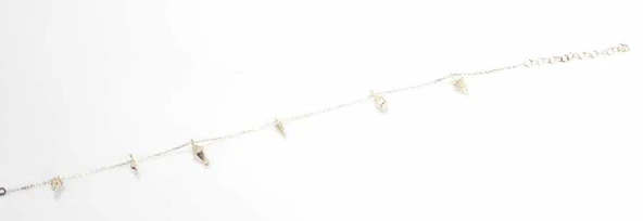 925 Ayar Gümüş Çam Ağacı ve Kozalak Halhal - Resim 4