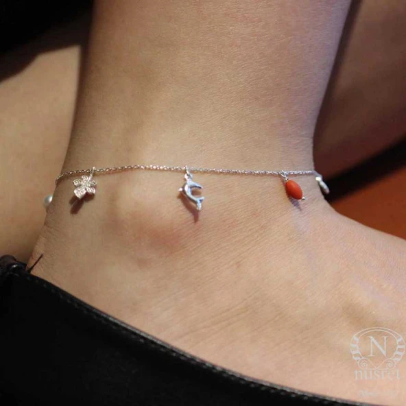 925 Ayar Gümüş Yaz Temalı Trend Halhal ürün görseli