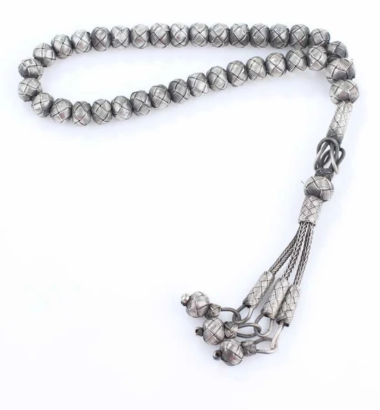 999 Ayar Gümüş Kazaz Tesbih, Siyah ürün görseli