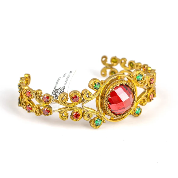 925 Ayar Gümüş Yakut Taşlı Antik Bilezik ürün görseli