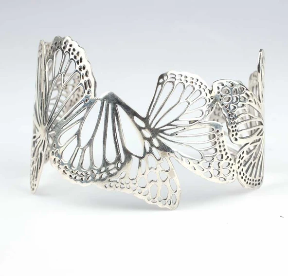 925 Ayar Gümüş Kelebekli Bilezik ürün görseli