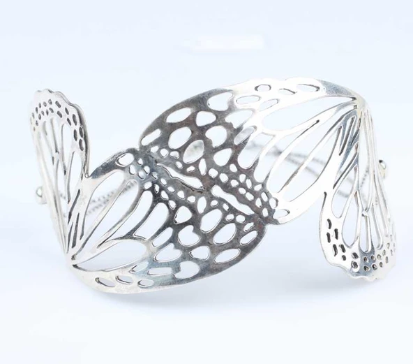 925 Ayar Gümüş Kelebek Bilezik - Resim 3