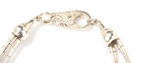 925 Ayar Gümüş 4 Sıra Turkuaz Taşlı Bileklik - Resim 2