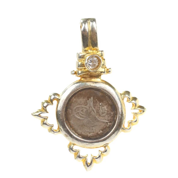 925 Ayar Gümüş Osmanlı Tuğrası Madalyon Kolye Ucu ürün görseli