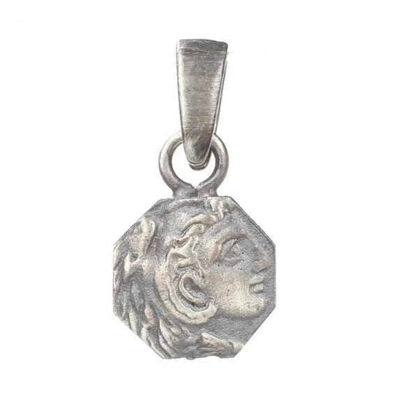 925 Ayar Gümüş Sekizgen Yüce Sezar Modeli Madalyon Kolye Ucu ürün görseli 1