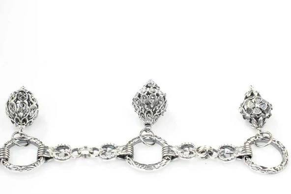 925 Ayar Gümüş Antik Bizans Toplu Tasarım Bileklik - Resim 9