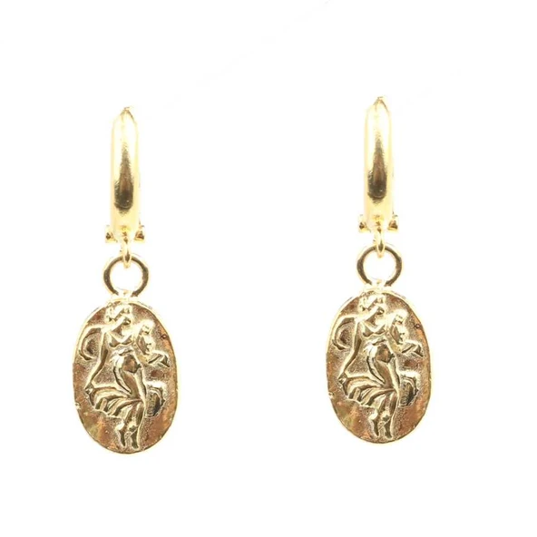 925 Ayar Gümüş Melek Motifli Küpe ürün görseli