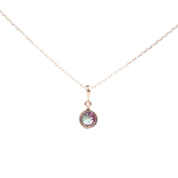 925 Ayar Gümüş Mistik Topaz Kolye - Resim 2