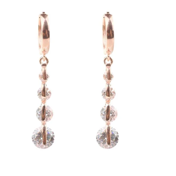 925 Ayar Gümüş Zirkon Taşlı Süzme Küpe ürün görseli