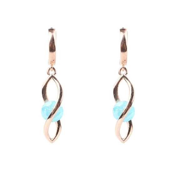 925 Ayar Gümüş Buzlu Akua Taşlı Sonsuzluk Küpe ürün görseli