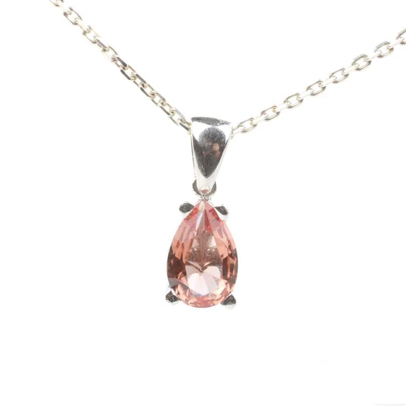 925 Ayar Gümüş Damla Zultanit Taşlı Kolye ürün görseli