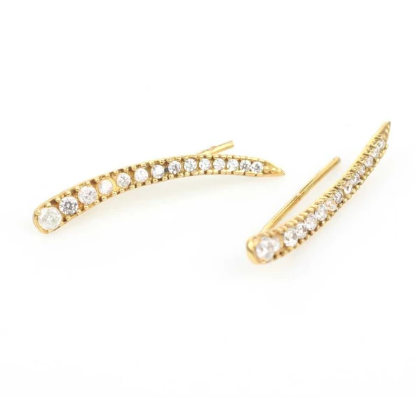 925 Ayar Gümüş Taşlı Earcuff Küpe ürün görseli 1