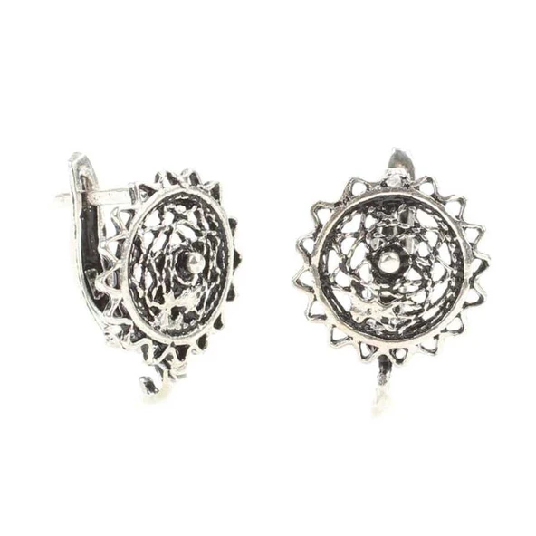 925 Ayar Telkari Yuvarlak modeli Arkadan Kıskaçlı Küpe ürün görseli