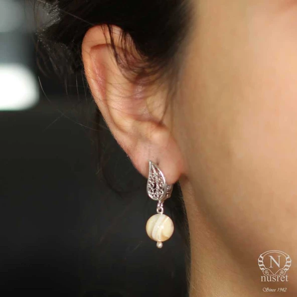 925 Ayar Gümüş Aytaşı Taşlı Küpe - Resim 5