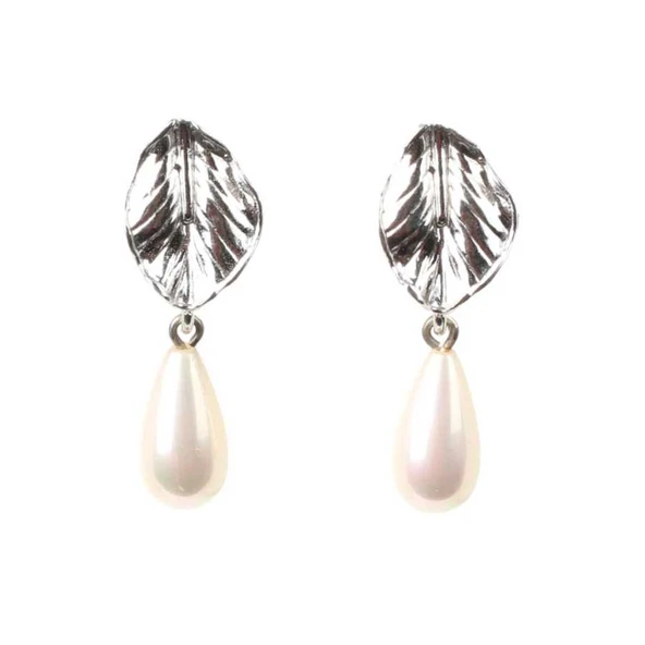 925 Ayar Gümüş Damla İnci Küpe ürün görseli 1