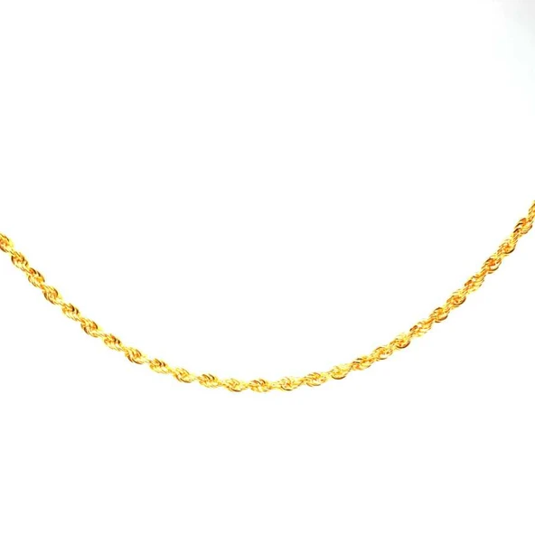 925 Ayar Gümüş Halat Zincir Kolye - Resim 3