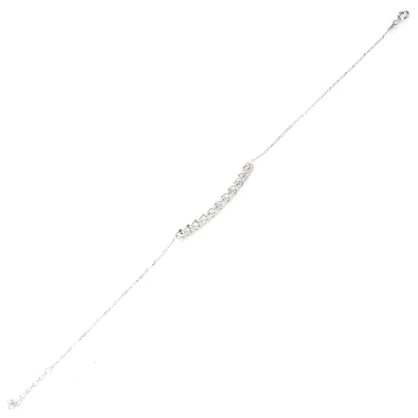 925 Ayar Gümüş Zirkon Taşlı 11 Sıra Suyolu Bileklik - Resim 3