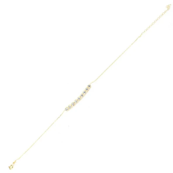 925 Ayar Gümüş Zirkon Taşlı 9 Sıra Suyolu Bileklik - Resim 3