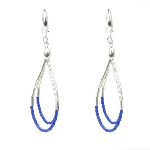 925 Ayar Gümüş Lapis Küpe ürün görseli 1