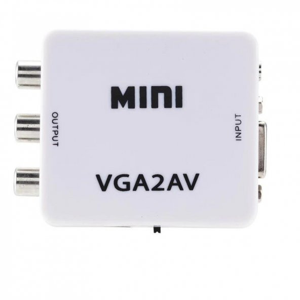 Vga To Av 3Rca Video 1080p Çevirici Dönüştürücü Adaptör 3.5mm Destekli - 2