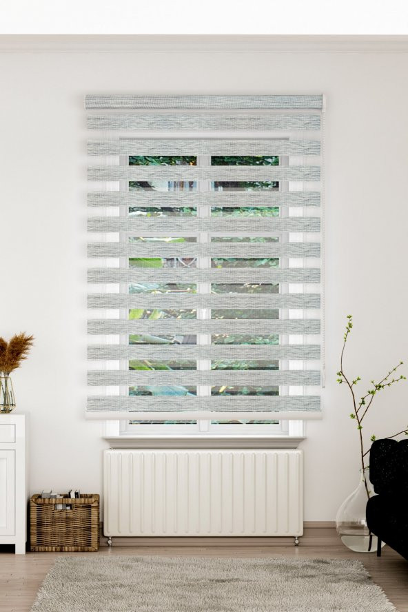 Gri Zebra Stor Perde - 2